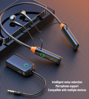 Auriculares de Monitoreo con Tarjeta de Sonido para Transmisión en Vivo K32 2.4GHZ, Compatibles con Transferencia de Audio de 3 Vías, Micrófono Inalámbrico de Banda para el Cuello, Plug and Play