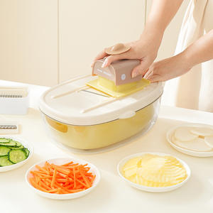 Cortador de verduras multifuncional Shark Shredder, rebanador de patatas de gran capacidad de doble propósito con cesta de drenaje para uso en la cocina - Product Image 2