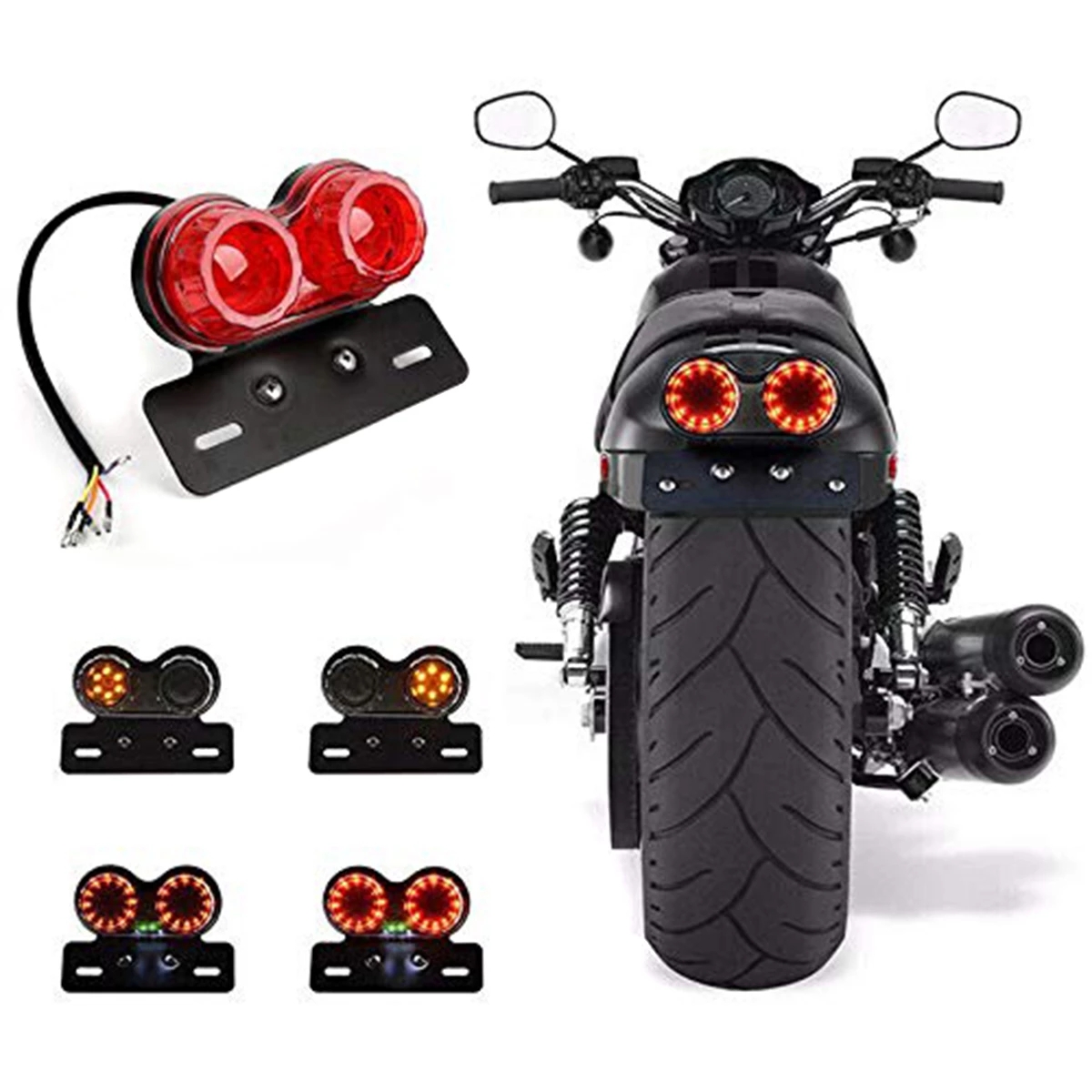 Универсальный задний светодиодный фонарь для мотоцикла, задний стоп-сигнал для мотоцикла, стоп-сигнал, подсветка номерного знака, указатели поворота