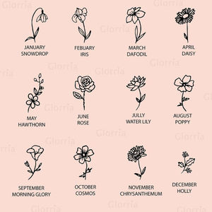 MC702 Vente en gros Acier inoxydable Plaqué or 18 ct Cadeaux d'anniversaire Bijoux floraux 12 mois Collier pendentif fleur de naissance Marguerite Rose - Product Image 6