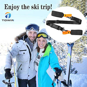 Spalline da sci per il trasporto di spalline regolabili con supporto imbottito protegge dai graffi attrezzatura da sci facile da trasporto grande - Product Image 5