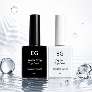 Gel UV/LED transparent bio personnalisé sans résidu, <span class=keywords><strong>effet</strong></span> goutte d'eau 3D, vernis de finition brillant pour nail art, en bouteille, pour manucure - Product Image 6