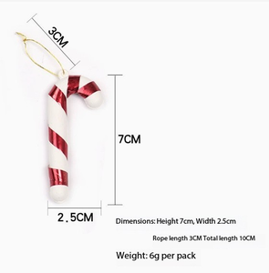 Décorations de Noël 6 pièces/paquet, cannes en plastique colorées, décoration de sapin de Noël, pendentif, petite canne en plastique - Product Image 6