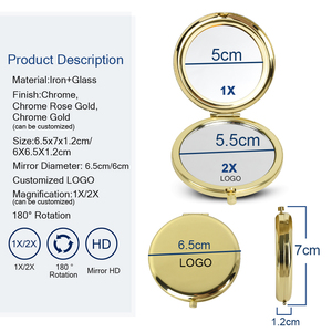Factory Wholesale Custom Logo Metal Pocket <strong>Mirror</strong>, Round Double Sided 1X/2X Magnifying <strong>Foldable</strong> Travel Makeup <strong>Mirror</strong> - Product Image 3