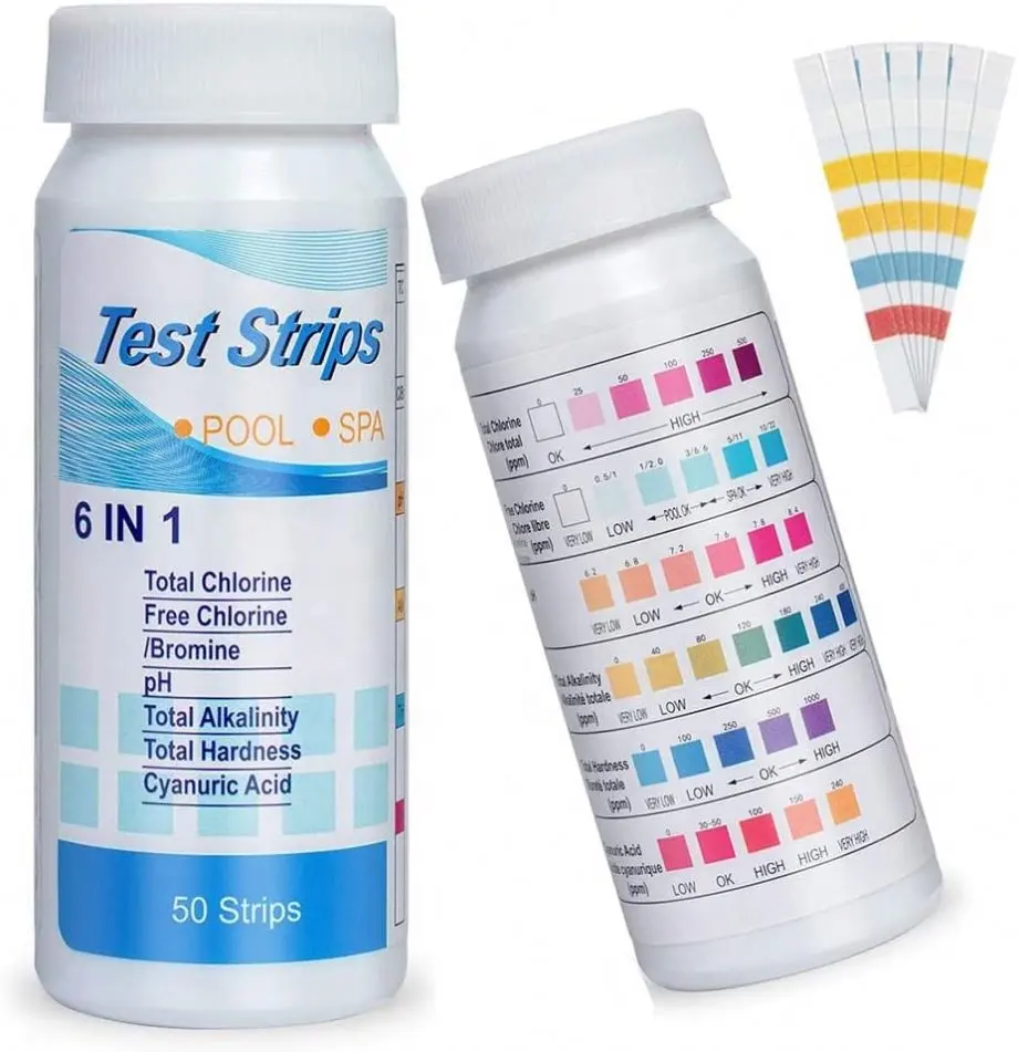 Cheapest 6 in 1 Aquarium Test Strips residual chlorine Test Strips