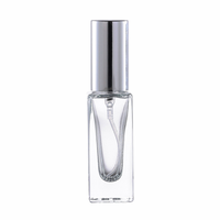 Flacon de parfum vide rectangulaire en gros, 6 ml, couvercle doré, argenté, noir, rechargeable, emballage cosmétique en verre pour le soin du visage