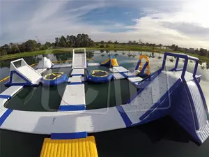 Diseño personalizado inflable parque de agua inflable obstáculo para agua, juegos de deportes