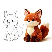 Peluche Renard Personnalisée Mignonne, Animal en Peluche Sur Mesure avec Logo Personnalisé, Rembourrage Coton PP, Poupée Douce 25cm, Cadeau de Fête