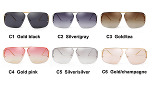 ADE WU STY9519A gafas de sol de conducción de aviación degradado medio marco gafas de piloto cuadradas mujeres gafas de sol de gran tamaño con remaches de Metal - Product Image 6