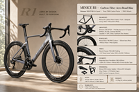 Vélo de route aérodynamique en carbone MINICE R1 T800, vélo complet 700C, 24 vitesses, freins à disque électroniques, pédales ordinaires, roues SIHIMA-NO R7120