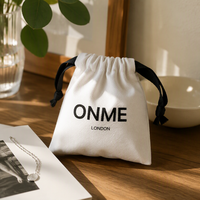Sac à bijoux en toile de coton avec Logo imprimé personnalisé, petite pochette à bijoux cadeau en toile 7x9