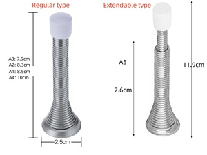 10 Pack Flexible Heavy Duty Wall Screw-In Metal Stainless Steel <strong>Spring</strong> <strong>Door</strong> Bumper <strong>Stoppers</strong> - Product Image 3