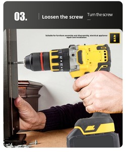 <span class=keywords><strong>Taladro</strong></span> de Impacto Inalámbrico sin Escobillas de 13 mm, 21 V, Iones de Litio, Alta Potencia, Multifunción, Atornillador Eléctrico, 120 Nm de Torque, 50 mm de Perforación - Product Image 6