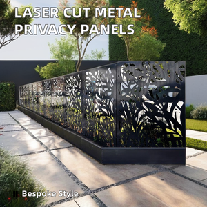 Sơn tĩnh điện trang trí sân vườn laser cắt kim loại tường nghệ thuật ngoài trời riêng tư bảng điều khiển màn hình sân sau viền hàng rào lưới mắt cáo - Product Image 6