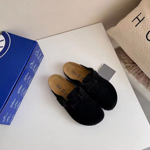 Sandalias planas de exterior tipo mule de cuero y gamuza con plantilla de corcho, estilo Boken, de Alemania, la mejor calidad al por mayor. - Product Image 1