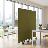 Paravent acoustique de bureau en polyester écologique certifié OEKO-TEX Standard 100 et EPD, ignifuge et mobile