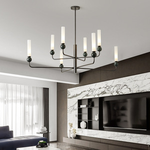 โคมไฟระย้าทองแดงสไตล์นอร์ดิกโพสต์โมเดิร์น สำหรับห้องนั่งเล่น ห้องรับประทานอาหาร ห้องทำงาน ห้องนอน โคมไฟเพดานแบบมินิมอลสุดหรู - Product Image 6