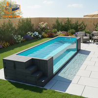 Luxuriöser Maßgefertigter Familien-Holz-Schwimmbecken aus Schiffscontainern, 20 Fuß Oberirdischer Vorgefertigter Spa-Tauchpool im Angebot