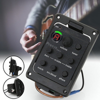 Guitare acoustique 4 bandes EQ Tuner Piezo Pickup Equalizer Préampli intégré pour FM Fish 101 Man 201 301 Guitar Pickups