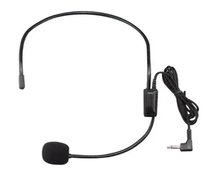 Headset Microphone, Flexible Wired Boom (Standard 3.5mm Connector) for Belt Pack Mic Systems