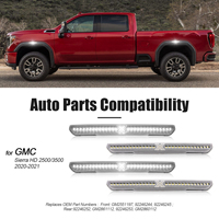 Feux latéraux de pare-chocs à LED blancs à lentille transparente style X pour GMC Sierra HD 2500 3500 2020-2021, avant et arrière, lot de 4 pièces