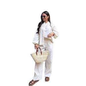 Women's White <b>Lace</b> Two-Piece Set High Waisted <b>Elastic</b> Breathable Spring Summer Outfit - Product Image 5