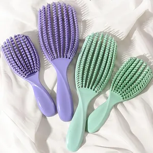 Escova de cabelo Peakim ventilada desembaraçadora com 8 9 linhas de cerdas de nylon, escova de cabelo de polvo para mulheres e homens, modelagem encaracolada