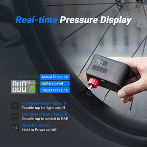 Bomba de Aire Eléctrica Portátil de 120 PSI para Bicicletas, Ideal para Deportes al Aire Libre, Bicicletas de Carretera, Montaña y Bicicletas Eléctricas, con Válvulas <span class=keywords><strong>Presta</strong></span> y Schrader - Product Image 4
