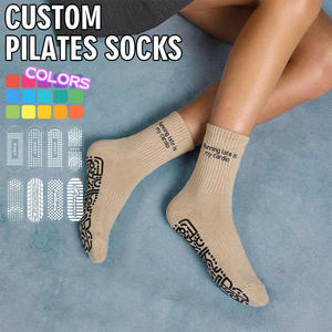 Calcetines de Pilates Antideslizantes BiLu OEM al por Mayor para Mujer, Calcetines de Yoga y Barre con Logotipo Personalizado, Calcetines Deportivos Transpirables de Punto Antideslizantes - Product Image 1