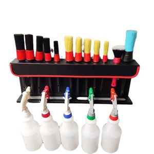 Rak sikat semprot multifungsi, dudukan sikat pembersih terpasang di dinding baja karbon 2 in 1 - Product Image 2