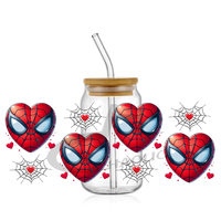 Populaire UV DTF tasse Wrap transferts Spider Boy transfert Film feuille étiquette UV DTF tasse Wraps transferts Anime 16oz tasses