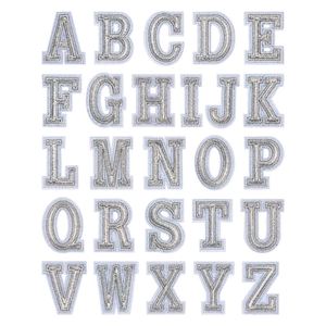 Patch brodé thermocollant en PVC de 4 cm, lettres anglaises A-Z colorées or/argent, pour la décoration de jeans - Product Image 3