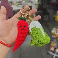 Breien, haken, brei-expressie, fruit, avocado, groente, maïs, kool, lente-ui, wortel, chilipeper, haak-sleutelhanger, handgemaakt