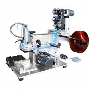 Machine d'étiquetage semi-automatique pour bocaux en verre, à entraînement électrique, avec emballage en carton bois et composants PLC - Product Image 4