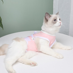 Chaleco Quirúrgico Rosa Transpirable para Gatos, Protección Postoperatoria para Esterilización y Destete, Ropa para Mascotas - Product Image 4