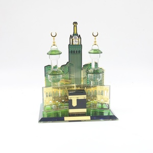 Modelo 3D de Cristal de la Kaaba y la Torre del Rey Saud, Decoración Islámica de Escritorio, Recuerdo Artesanal, Duradero, a Precio de Fábrica - Product Image 1