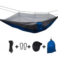 Hamac de camping en nylon léger et durable de haute qualité avec moustiquaire, capacité 200 kg, portable, pour 1-2 personnes, idéal pour la randonnée en extérieur