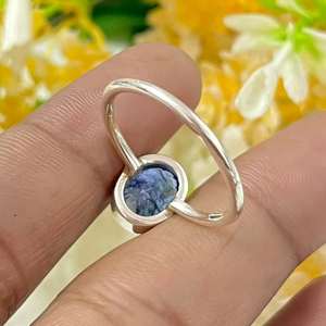 อัญมณีแทนซาไนต์ธรรมชาติแหวนเงินสเตอร์ลิงประดับงานแต่งงานหรืองานเลี้ยงสุดหรูสำหรับเธอไอเดียของขวัญครบรอบ - Product Image 5
