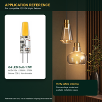 Ampoule LED G4 1,7W AC/DC 12V 200LM Silicone COB Non Dimmable 2700K Mini Bi-Pin