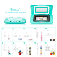New Sublimation Blanks Keyboard Fidget Keychain DIY Keycap Stress Relief Decompression Button Finger Clicker for Office Gift