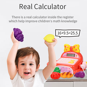 Contador de supermercado FiveStar para niños, carrito de compras de caja registradora preescolar de plástico con juego de simulación para niños - Product Image 3