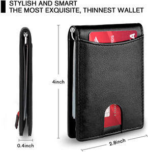 RFID blocco Logo personalizzato in vera pelle di carbonio Micro fibra portamonete sottile da <span class=keywords><strong>uomo</strong></span> <span class=keywords><strong>portafoglio</strong></span> <span class=keywords><strong>porta</strong></span> carte fermasoldi fermasoldi - Product Image 5