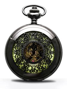 توربيون ووتش التلقائي <span class=keywords><strong>Moonphase</strong></span> الميكانيكية ساعة جيب فضة الهيكل العظمي الميكانيكية التلقائي ساعة جيب - Product Image 4