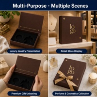 Boîte cadeau rigide pour bijoux, en carton texturé, avec logo personnalisé de luxe, fermeture magnétique, estampage à chaud en feuille d'or