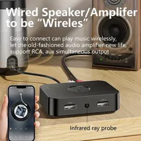 Récepteur audio 60-en-1, adaptateur sans fil stéréo RCA 3,5 mm pour musique sans perte, prend en charge la lecture de clé USB, amplificateur pour la maison/la voiture