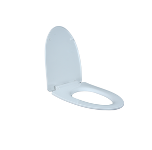 Couvre-siège de toilette blanc de luxe à fermeture douce en forme de D avec résistance microbienne et design ergonomique pour un confort maximal - Product Image 1