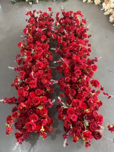L-FR067 Wholesale Artificial <b>Flower</b> Runner <b>for</b> Wedding <b>Decor</b> pink <b>Flowers</b> Runner Aisle <b>Flower</b> <b>Table</b> Runner Row <b>for</b> Wedding <b>Decor</b> - Product Image 6