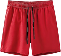 Celana Pendek Pantai Pria Motif Garis, Bahan Bernapas Cepat Kering, Ramah Lingkungan, Stretch Empat Arah, Ukuran Besar, Kasual