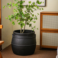Urne florale rétro, pot à fleurs vintage en magnésium, jardinière décorative, pot de fleurs minimaliste moderne, ornement de sol émaillé noir, Chine