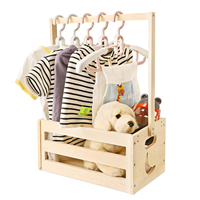 Panier en bois de bambou pour cadeaux de naissance, panier de rangement pour bébé, panier à linge avec poignée, panier en bois pour cadeaux de naissance